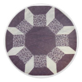 引き出しプル – 紫キルテッドパターン セラミックノブ (正面)