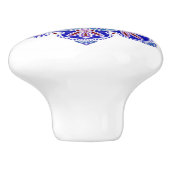 引き出しプル、青と紫のメダリオン セラミックノブ (側面)