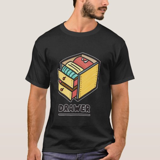 引き出し付きの楽しくてビビッドなデザイン Tシャツ (正面)