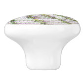 引き出し引き出し – 緑のスパイラル上の白 セラミックノブ (側面)