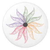 引き出し引き出し – 色付き羽毛 セラミックノブ (正面)