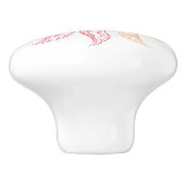 引き出し引き出し – 色付き羽毛 セラミックノブ (側面)