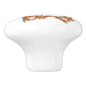 引き出し引き寄せ – リーフィサークルとイニシャル セラミックノブ (側面)