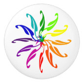 引き出し引き – カラーホイール葉の セラミックノブ (正面)