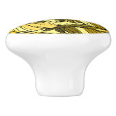 引き出し引き – タイル状の黄色い羽毛 セラミックノブ (側面)