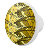 引き出し引き – タイル状の黄色い羽毛 セラミックノブ (右)