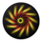 引き出し引き – 黒上のピンホイール セラミックノブ (正面)