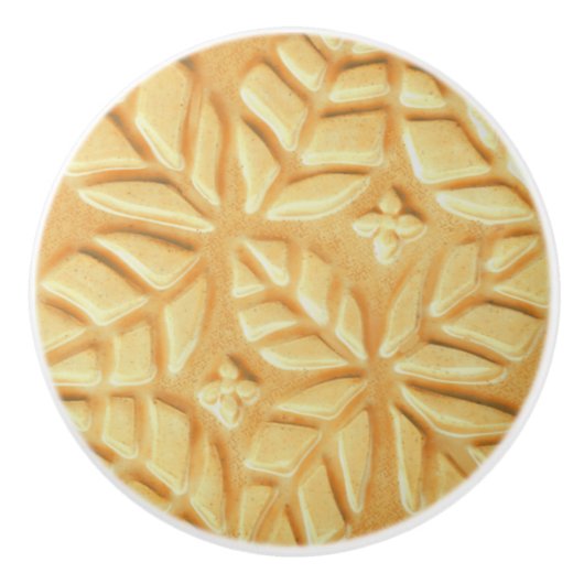 引き出し引っ張り、黄色のタイルパターンのセラミックノブ セラミックノブ (正面)