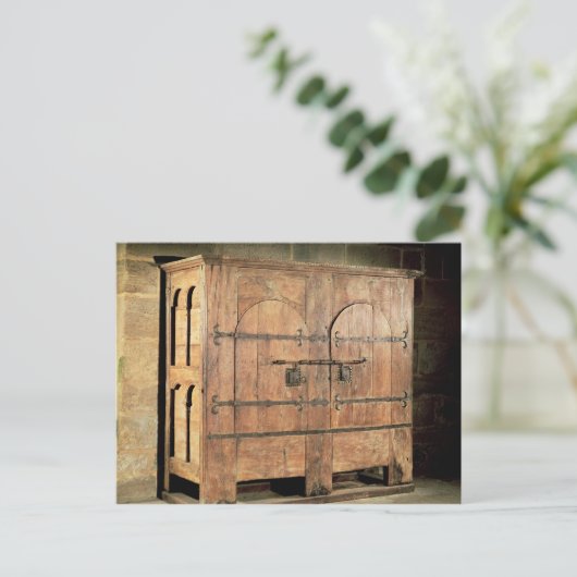 引き出し棚のオークの箱 ポストカード (スタンド正面)