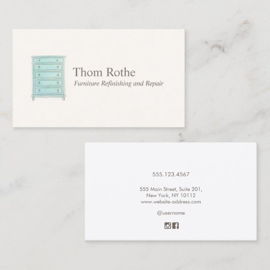 引き出し機コールカードの家具リファイヤチェスト コーリングカード (正面/裏面)