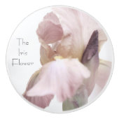 引き出し。セラミックアイリスフラワーピンク/紫 セラミックノブ (正面)