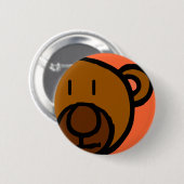 引き分けのテディー・ベアの顔 缶バッジ (正面&裏面)