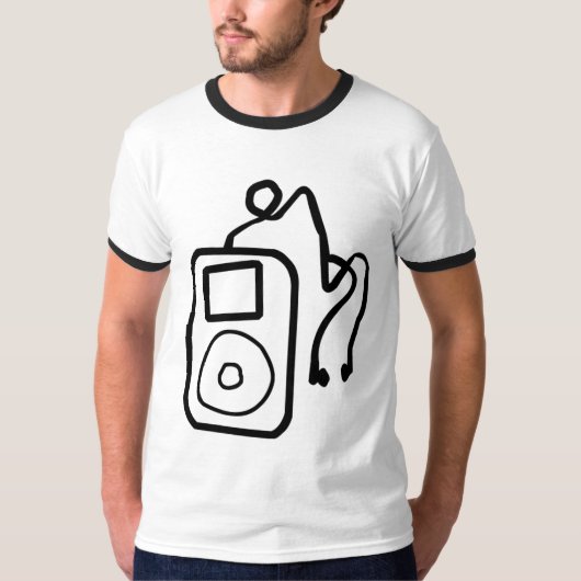 引き分けのiPodの信号器のティーのTシャツのワイシャツ Tシャツ (正面)