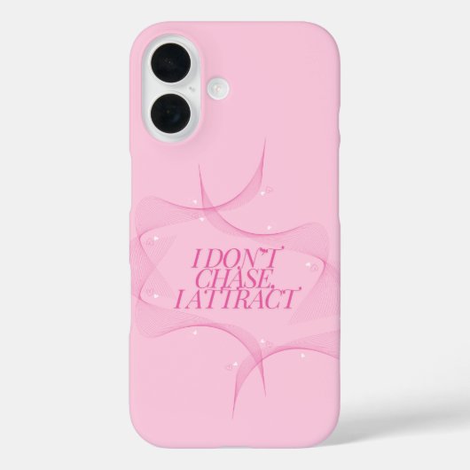 引き寄せるのよ、追わないわ 引用句 ピンク Case-Mate iPhoneケース (裏面)