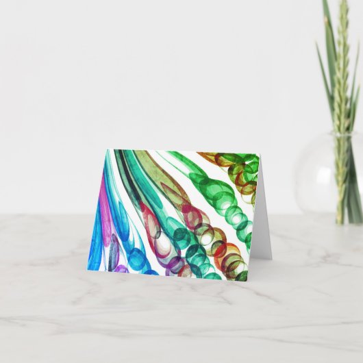 引き抜きバブルおもしろい/グリーンリーフ/ ノートカード (正面)