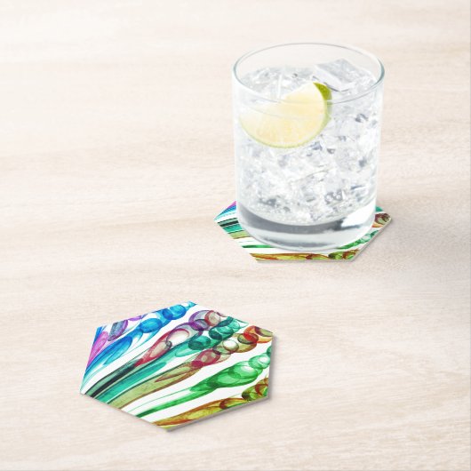 引き抜きバブルおもしろい/グリーンリーフ/ ペーパーコースター (インサイチュ)