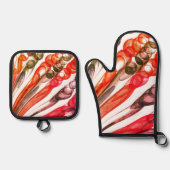 引き抜きバブルおもしろい/ 1974 / 鍋つかみ&鍋敷きセット (正面)