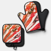 引き抜きバブルおもしろい/ 1974 / 鍋つかみ&鍋敷きセット (正面/裏面)