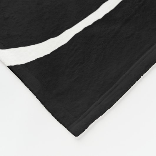 引き潮と流れ2 – 黒(白) フリースブランケット (角)