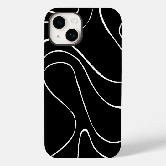 引き潮と流れ2 – 黒(白) Case-Mate iPhoneケース (裏面)