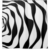 引き潮と流れ4 – 白黒 シャワーカーテン (正面)