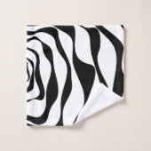 引き潮と流れ4 – 白黒 バスタオルセット (ウォッシュタオル)