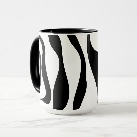 引き潮と流れ4 – 白黒 マグカップ (正面左)