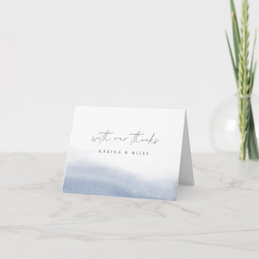 「引き潮」| 海岸の水彩ウェディング サンキューカード (正面)