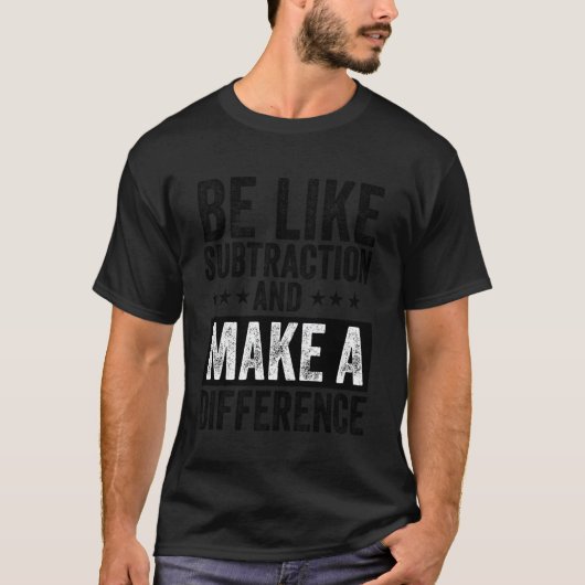 引き算のようなおもしろ数学教師でこんな感じ Tシャツ (正面)