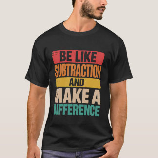 引き算のように違いを生む ビンテージ数学 Tシャツ