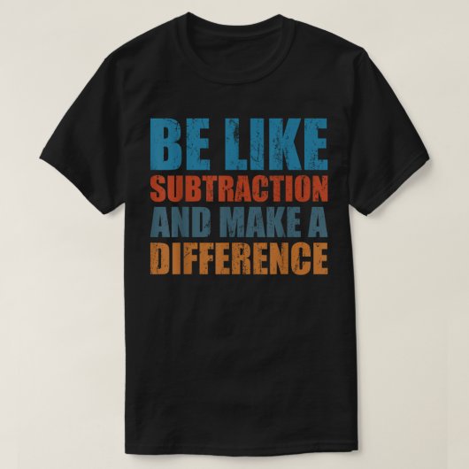 引き算のように違いを生む 数学 Tシャツ (デザイン正面)