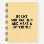 引き算のように…算数おもしろい引用文 ノートブック (正面)