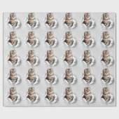 引き裂おもしろいかれた紙幻想を通して灰色の猫が飛び出す ラッピングペーパー (フラット)