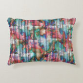 引き裂かれたの色ストライプ付き汚れ、仮想デカプ アクセントクッション (正面)