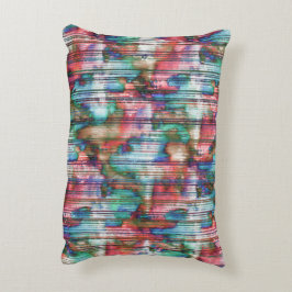 引き裂かれたの色ストライプ付き汚れ、仮想デカプ アクセントクッション