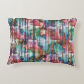 引き裂かれたの色ストライプ付き汚れ、仮想デカプ アクセントクッション (裏面)