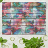 引き裂かれたの色ストライプ付き汚れ、仮想デカプ キッチンタオル (折り畳み)