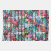 引き裂かれたの色ストライプ付き汚れ、仮想デカプ キッチンタオル (横)