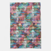 引き裂かれたの色ストライプ付き汚れ、仮想デカプ キッチンタオル (縦)