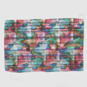 引き裂かれたの色ストライプ付き汚れ、仮想デカプ ゴルフタオル (横)