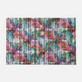 引き裂かれたの色ストライプ付き汚れ、仮想デカプ ドアマット (正面)