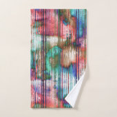 引き裂かれたの色ストライプ付き汚れ、仮想デカプ バスタオルセット (ハンドタオル)