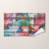 引き裂かれたの色ストライプ付き汚れ、仮想デカプ バスタオルセット (ハンドタオル)