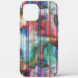 引き裂かれたの色ストライプ付き汚れ、仮想デカプ iPhone 12 PRO MAX ケース