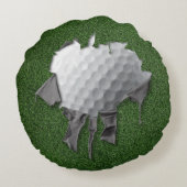 引き裂かれたゴルフラウンド枕 ラウンドクッション (裏面)