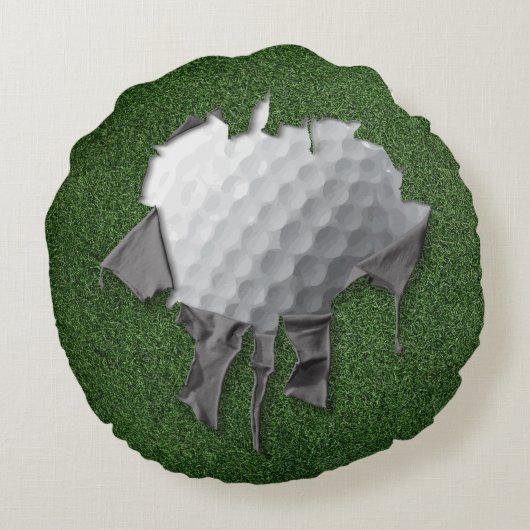 引き裂かれたゴルフラウンド枕 ラウンドクッション (裏面)