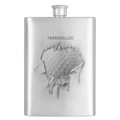 引き裂かれたゴルフ・ボール フラスク (正面)