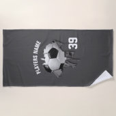 引き裂かれたサッカービーチタオル ビーチタオル (正面)