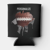 引き裂かれたサッカーブラッククーラーボックス 缶クーラー (正面)