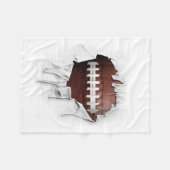 引き裂かれたサッカーホワイトフリースブランケット フリースブランケット (正面(横))